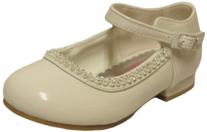 DRESS SHOES W/ DOUBLE LINE RHINESTONE & BELT BUCKLE (BONEPAT)